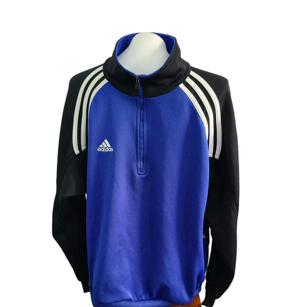 Adidas 1/4 Zip Long Sleeve‎ Sweater with Zip Kangaroo Pocket Size L